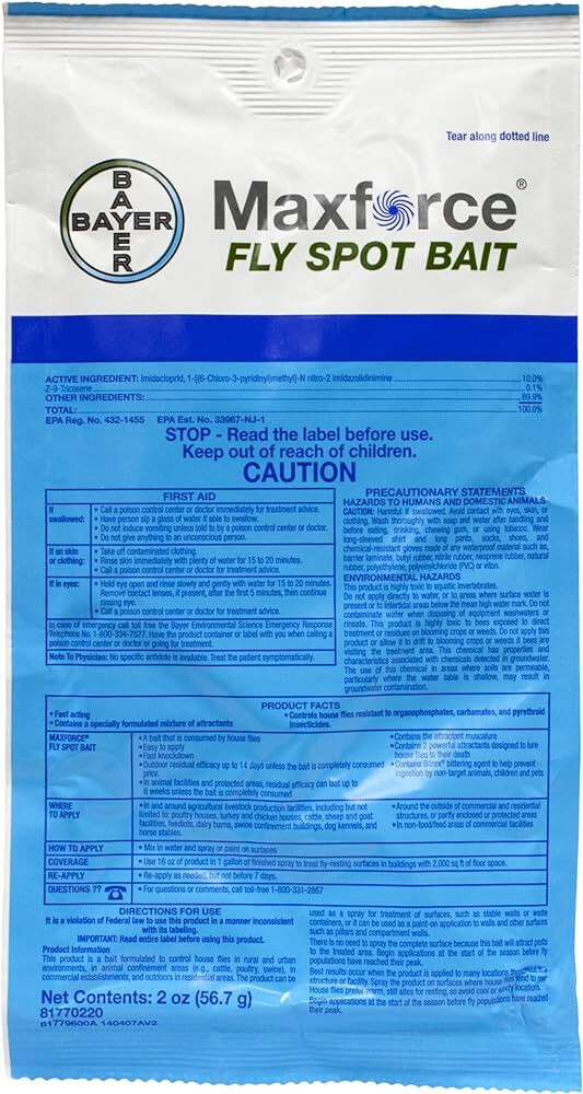2 oz Maxforce Fly Spot Bait Envelope ~  Control House Flies Only~ Long Residual