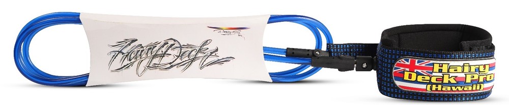 Hairy Deck Pro (Hawaii) PRO Series Surf Leash BLUE  8 FT