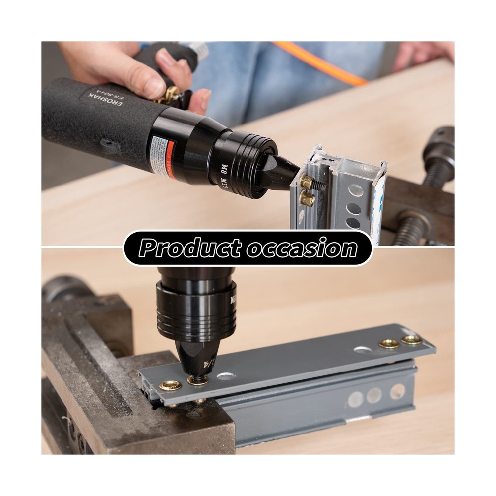 Pneumatic Rivet Nut Gun (10-24 & 1/4 & 5/16 & 3/8) Rivet Nut Pull Setter ...