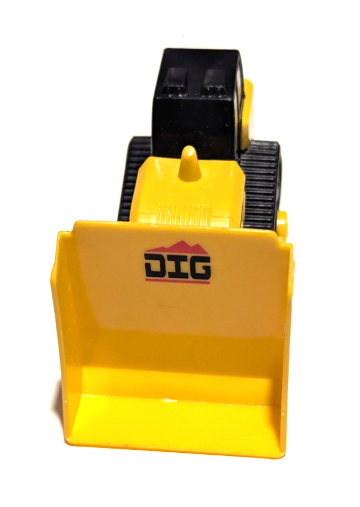 Micro Mini Construction Vehicle Bulldozer Yellow DIG Plastic