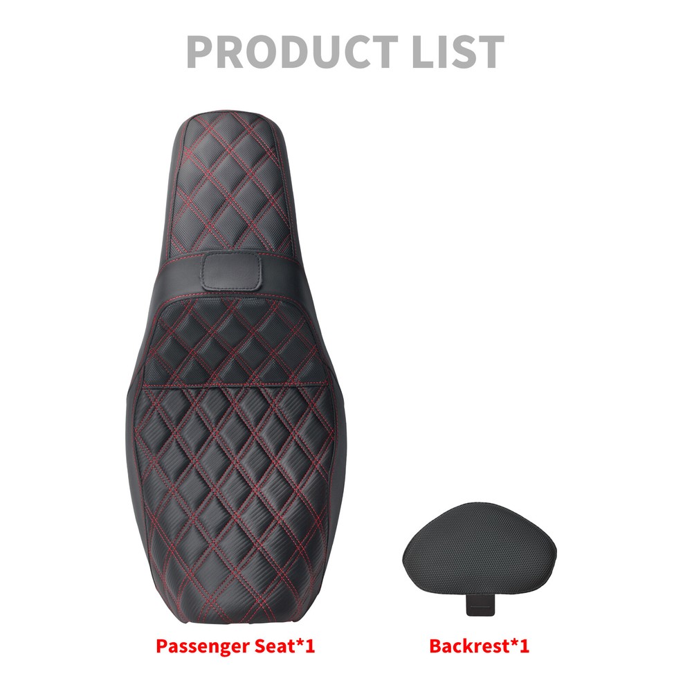 Step Up Red Stitching Seat & Backrest Driver For Harley Dyna Switchback 06-17