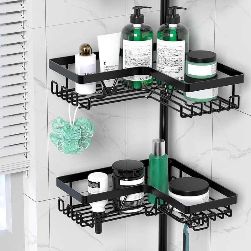 Height Adjustable Shower Caddy Corner Organizer 4-Tier Waterproof Rustproof New