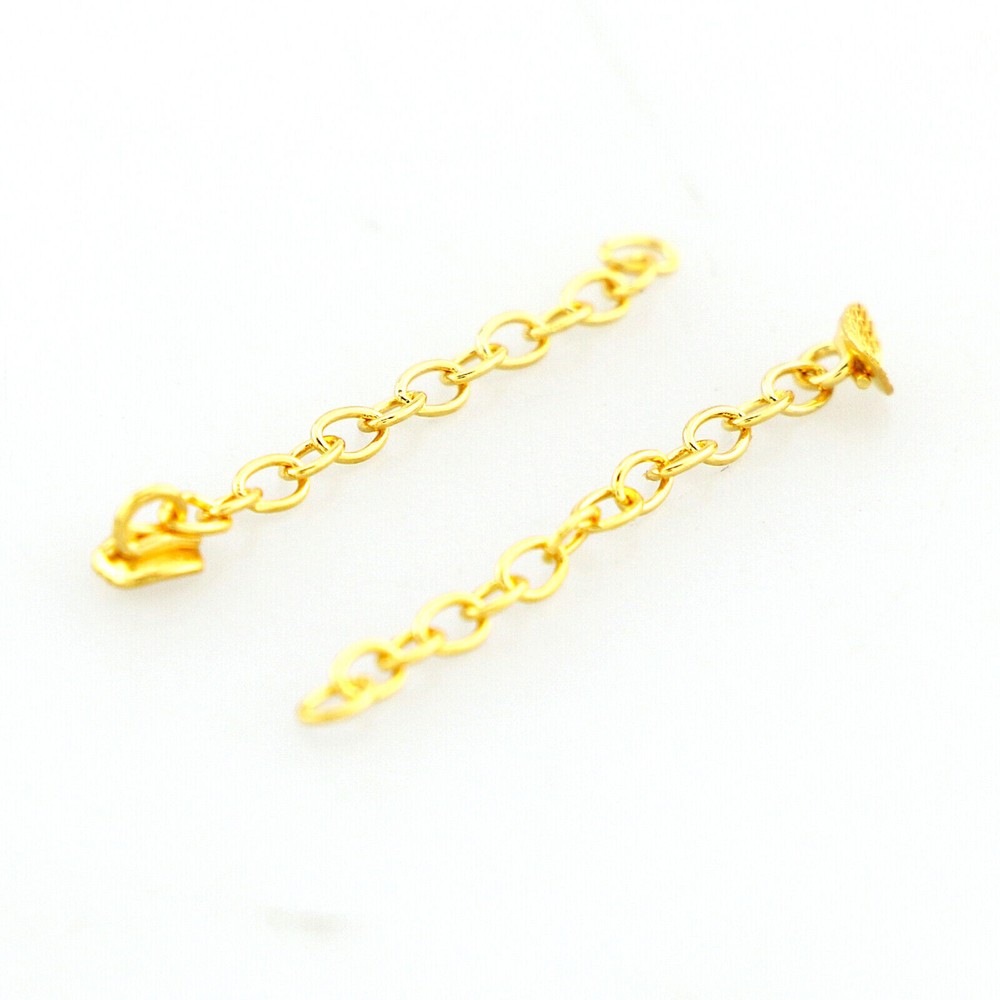 10 Pcs Dental Orthodontic Traction Chain Gold Plated Lingual Button Rectangular