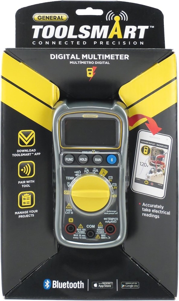General Tools TS04 ToolSmart Bluetooth Connected Digital Multimeter, gray