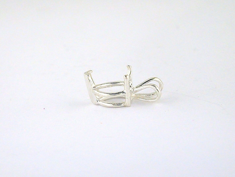 Heart 3 Prong Pendant Setting Sterling Silver
