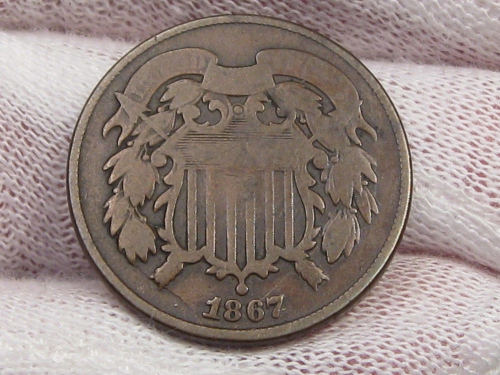 1867 US 2¢ Two Cent Piece.  #15