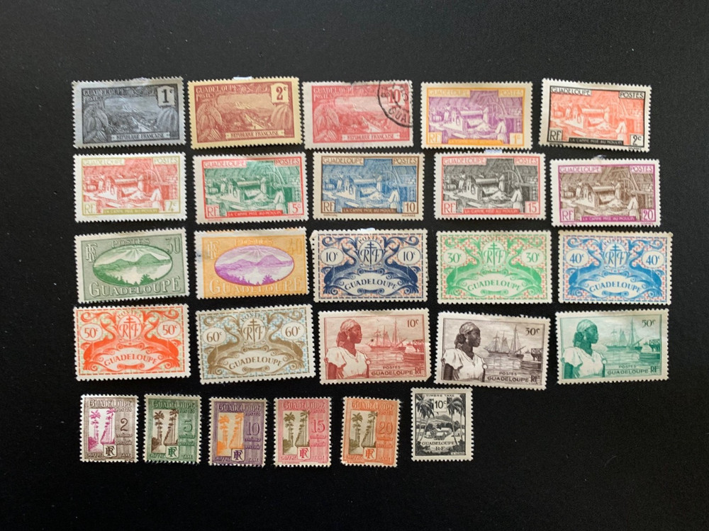 Guadeloupe Stamp Lot - 26 Different - Mint Hinged