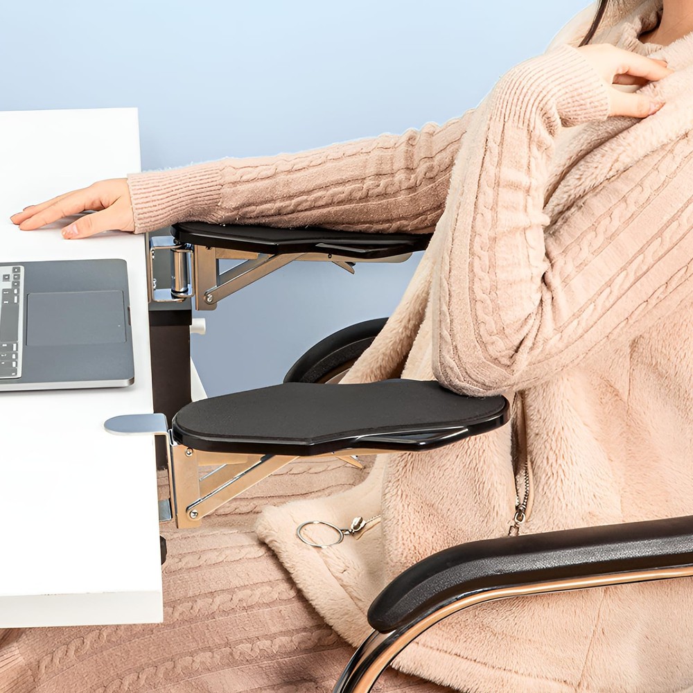 Ergonomic Foldable Elbow Rest for Computer Desk Adjustable Rotating Desk Exte...