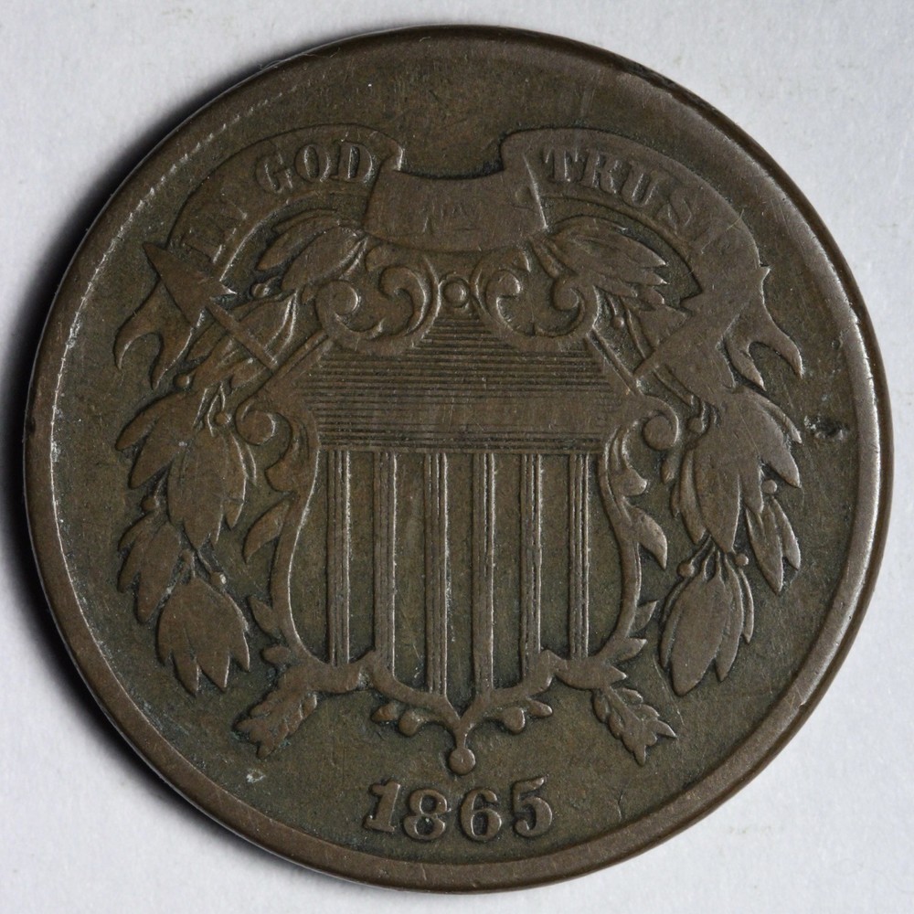 1865 Two Cent Piece VF E258 IACH