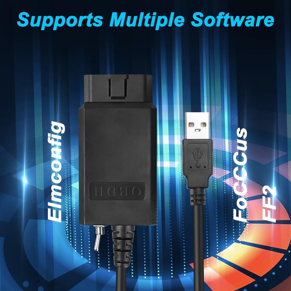 XMSJSIY USB OBD2 Scanner Adapter with MS-CAN/HS-CAN Switch OBDII Diagnostic C...