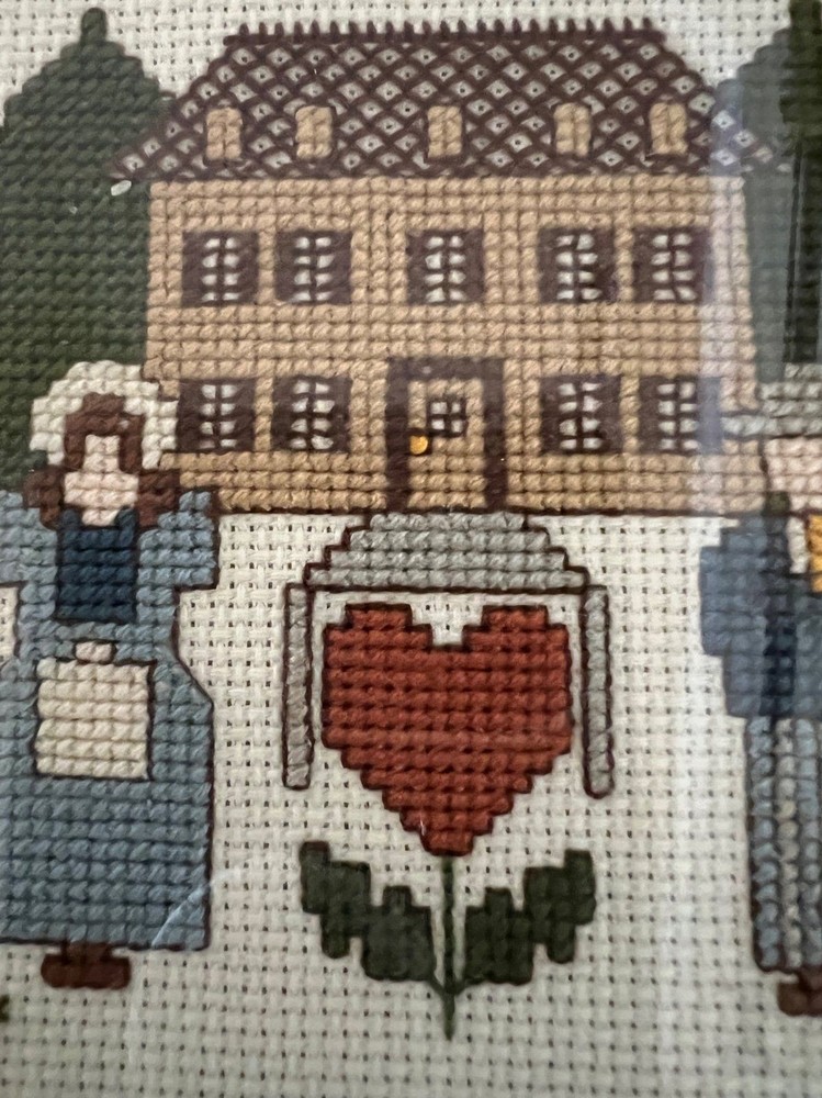 Framed Counted Cross Stitch Sampler