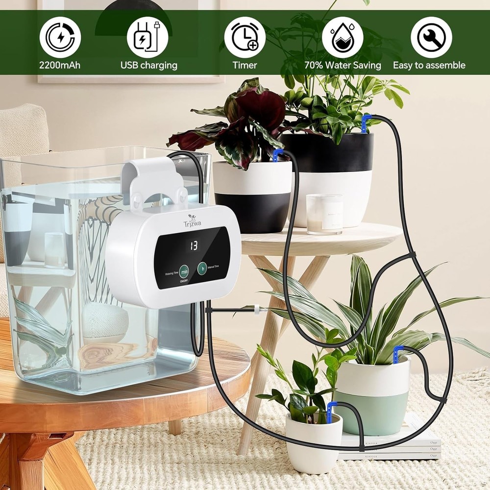 Automatic Watering System with Self Plant Watering Devices,Indoor Water Timer