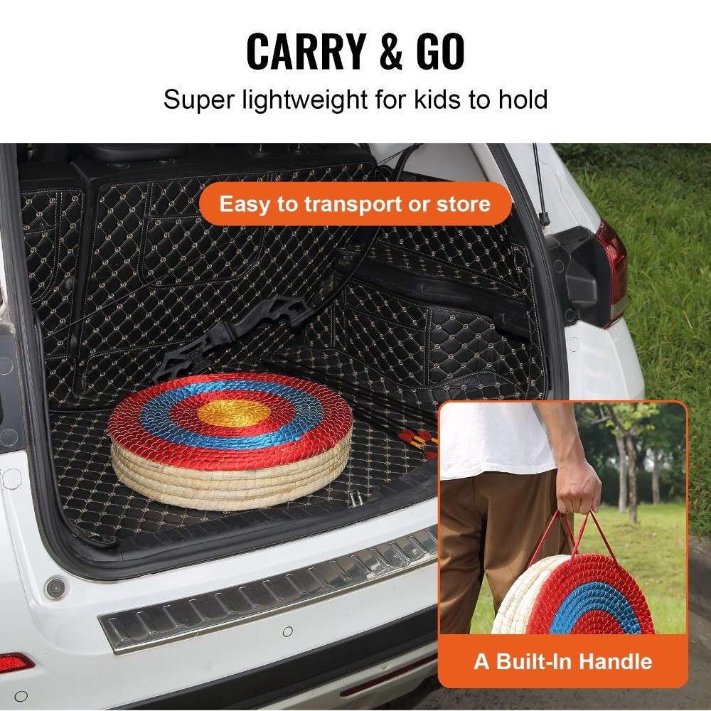 20" Solid Straw Archery Target, Hand-Made for Recurve/Longbow/Compound Bow