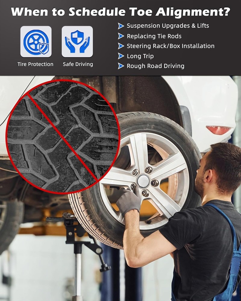 Wheel Alignment Tool Kit 2Pcs, Toe Alignment Tool Plates with Two 5m Heavy Du...