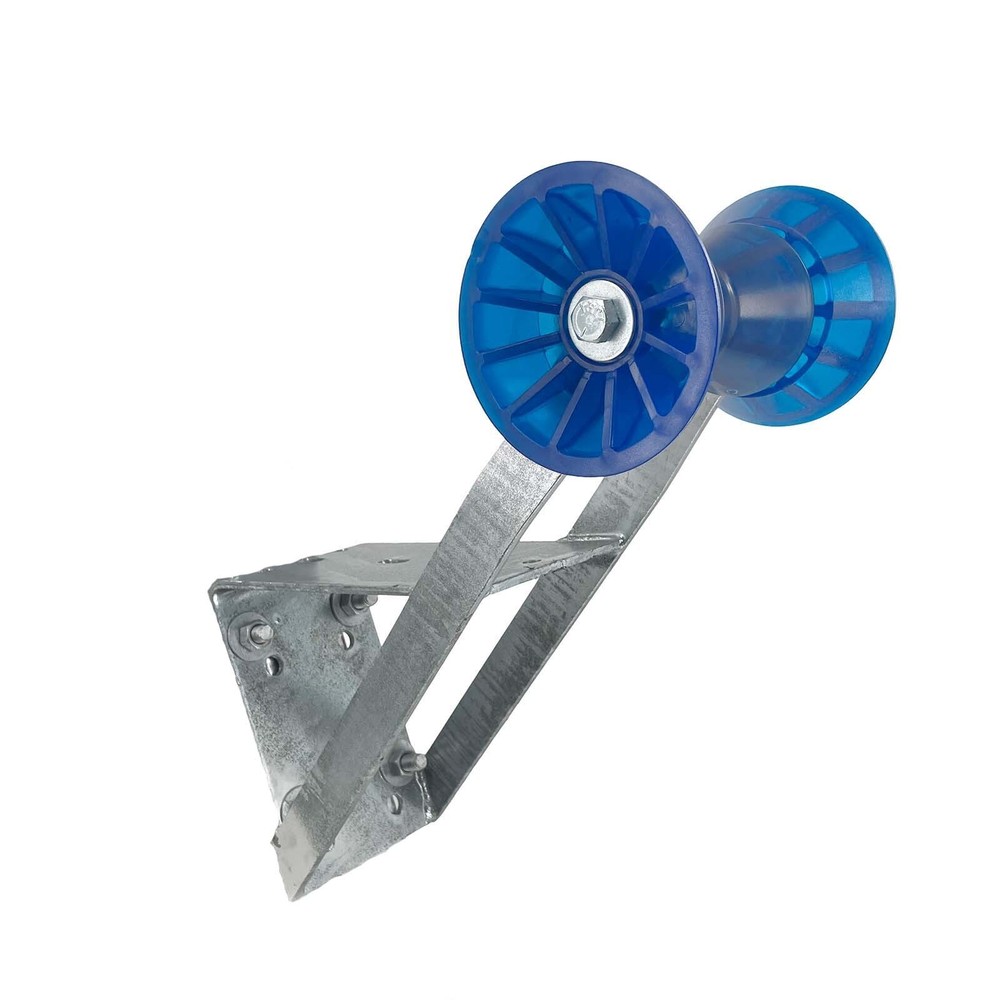 Boat Trailer Galvanized Winch Seat With Blue Roller and Bells For Winch Posts