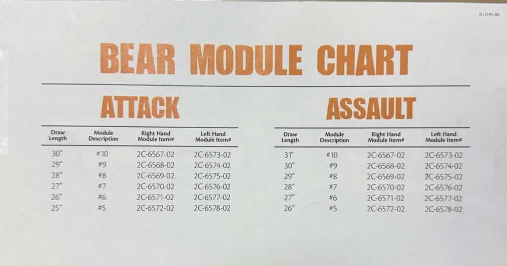Bear Archery 2010 Draw Length Mods (Attack, Assault)