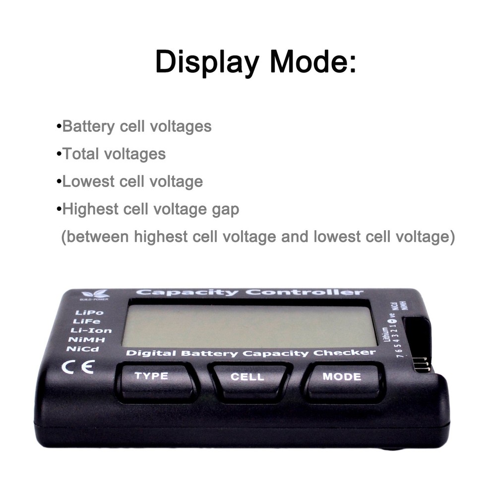 FPVking RC CellMeter-7 Digital Battery Capacity Checker Controller BLACK