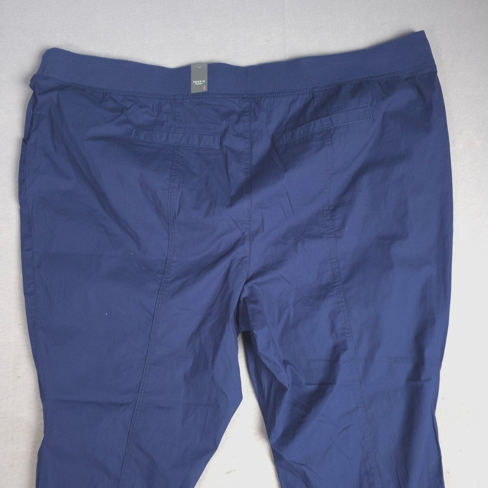 Torrid Plus Size 5X Blue Drawstring Pull On Stretch Crop Pants Mid Rise