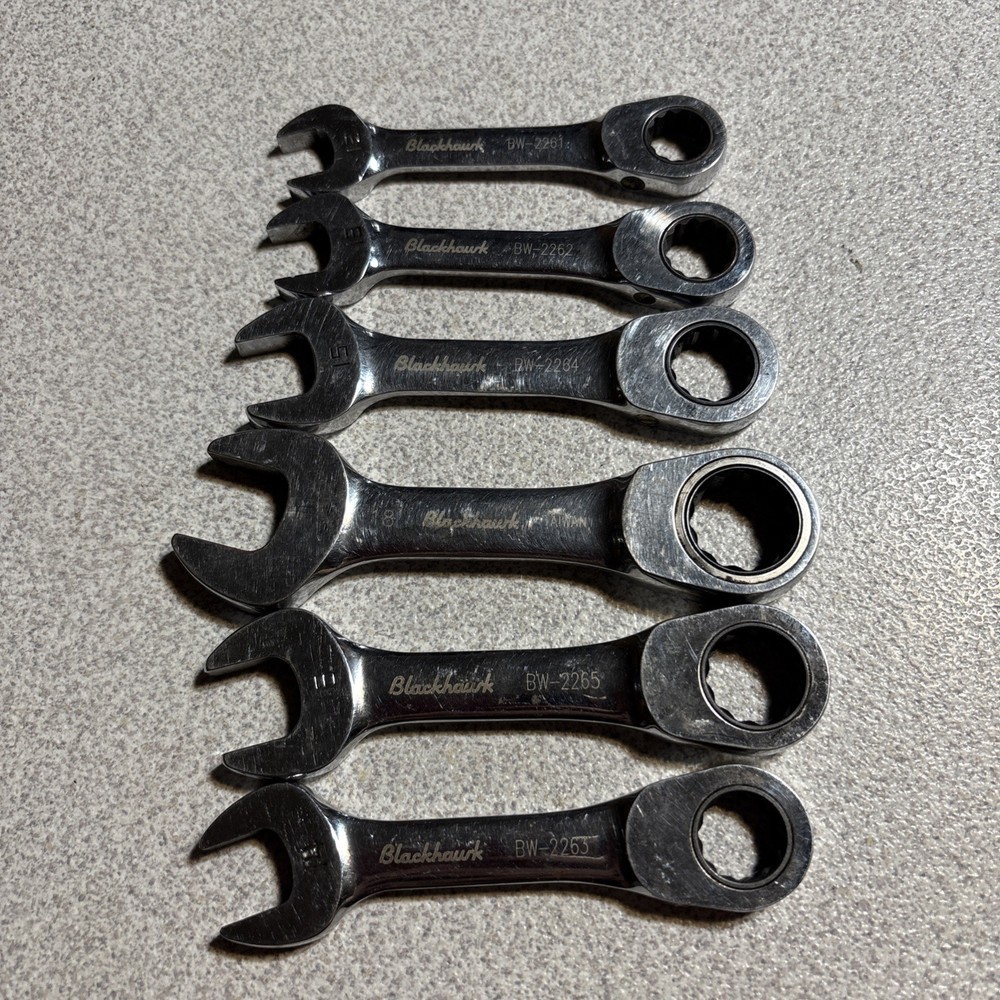 Blackhawk Combination Metric Stubby Ratcheting Wrenches