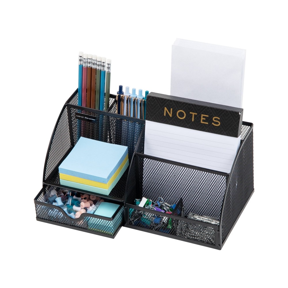 Desktop Organizer File Storage Accessory Storage Workspace Office Metal Black