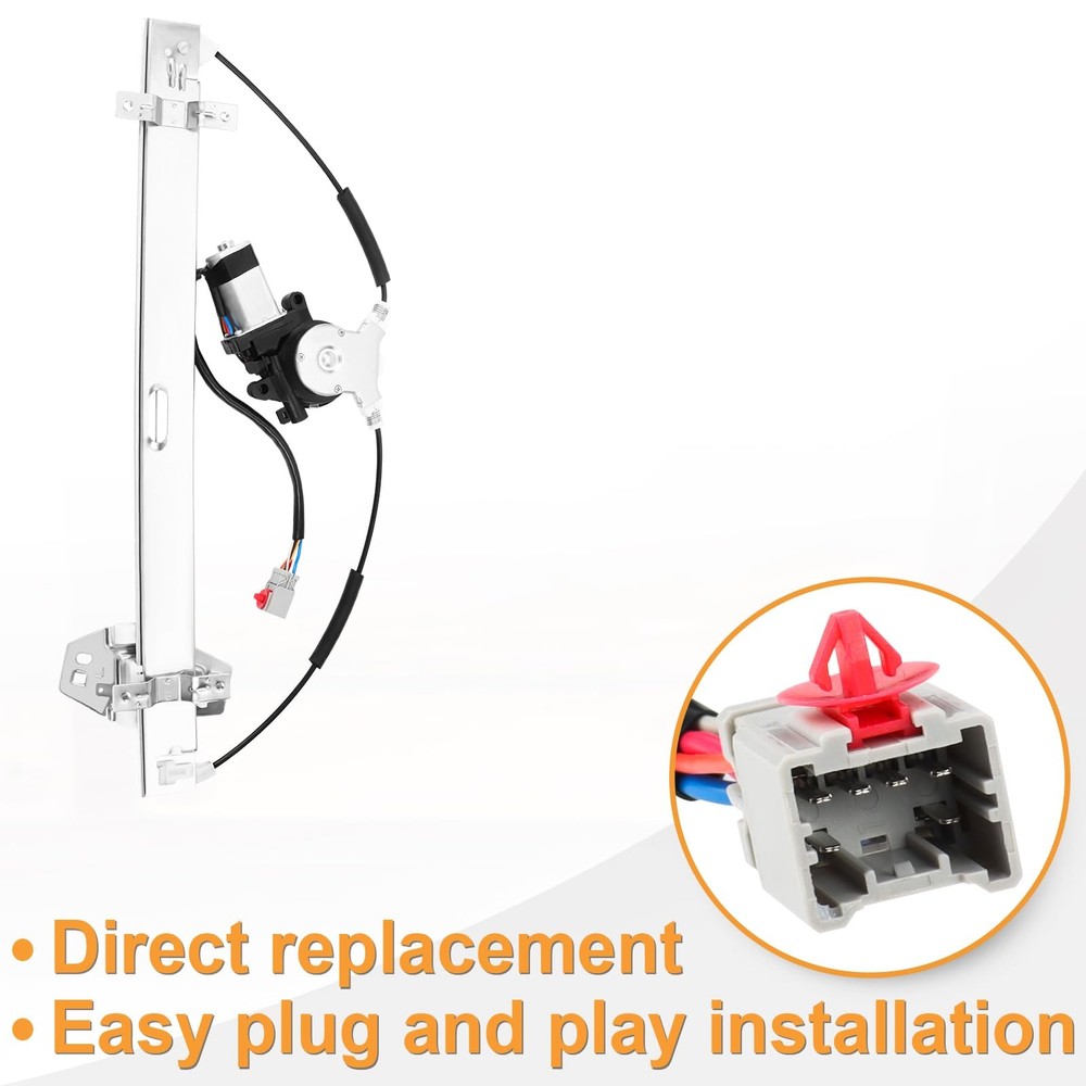 Front Driver Side Power Window Regulator with Motor Assembly Silver