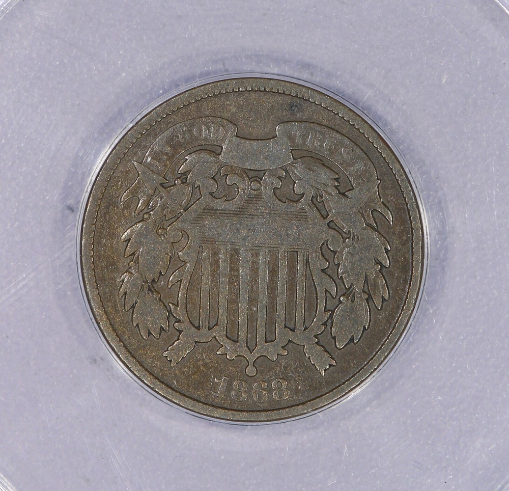 1868 Two Cent Piece 2c ANACS VG8