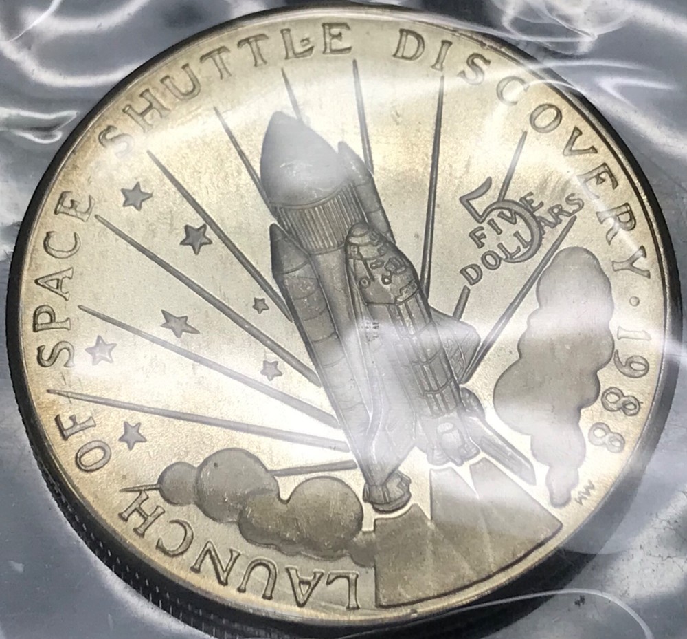 1988 Space Shuttle Discovery $5 Commemorative Coin &Folder Set Marshall Islands