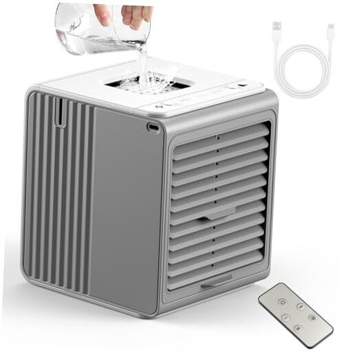 Portable Mini Air Conditioner, 3-in-1 Personal Small Ac Unit Cooler, 3 Grey