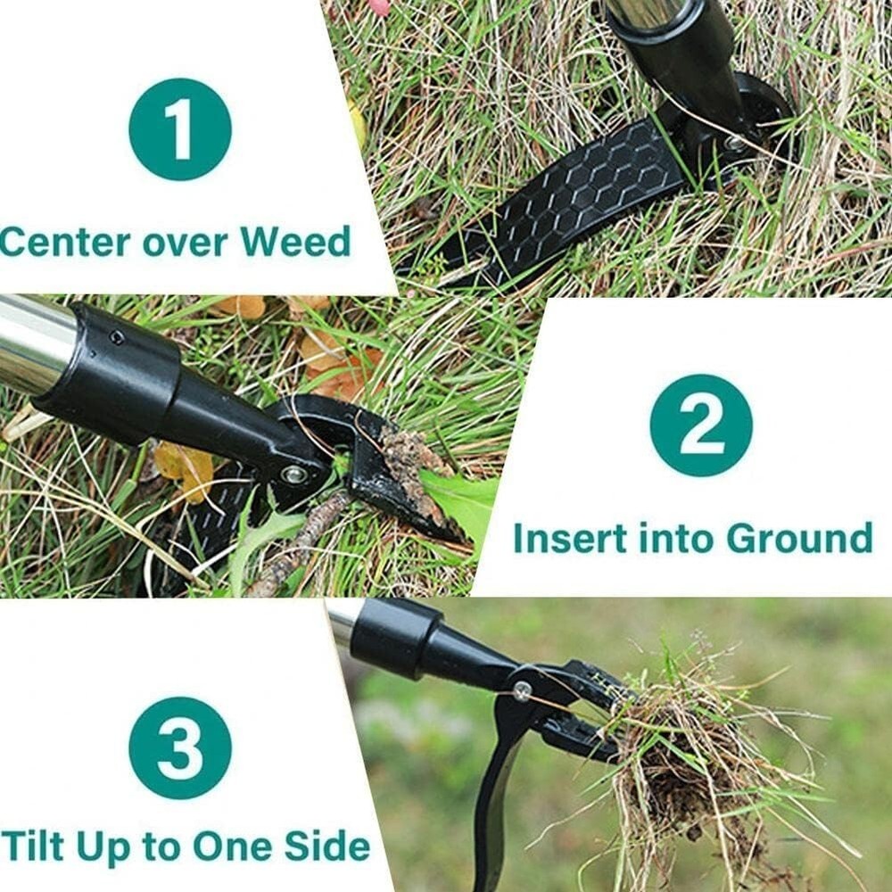 Weeder Puller Stand Up Weed Tool Handle Claw Garden Outdoor Root Remover Killer