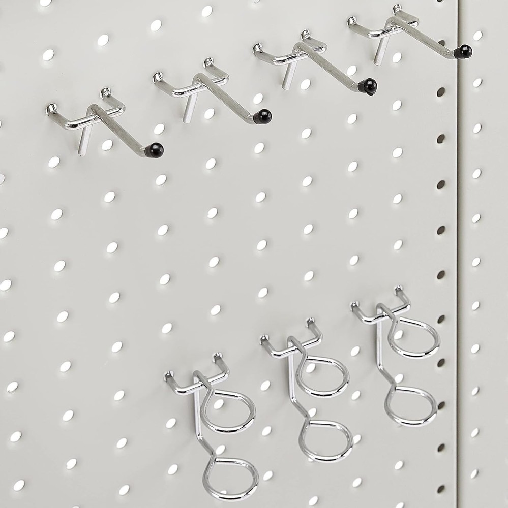 Amazon Basics Rectangular Metal Pegboard Wall Organizer, Tool Storage Organiz...