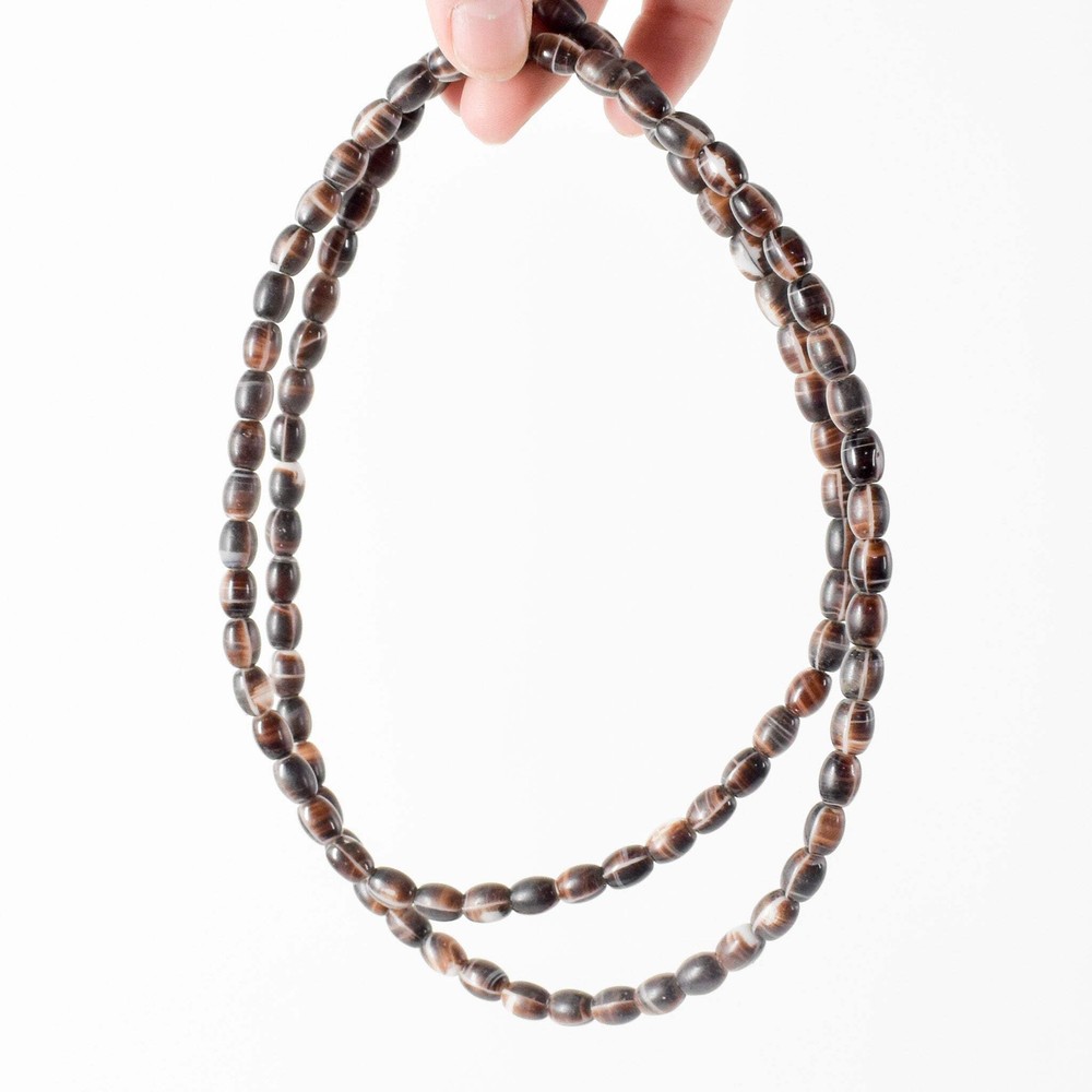 Coffee Bean Wedding Trade Beads 32 Inch