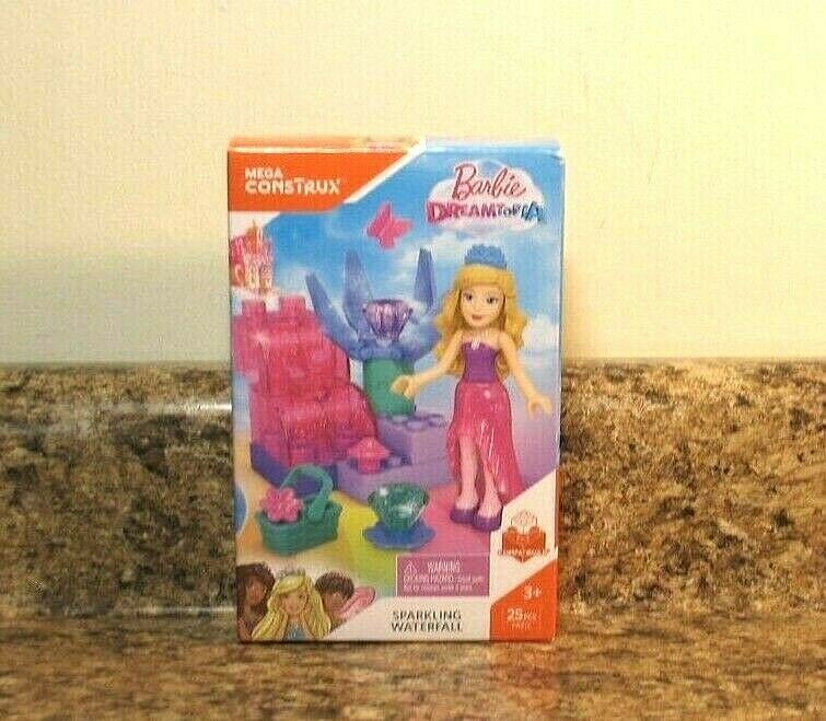 Mega Construx Barbie Dreamtopia Sparkling Waterfall Set 25 Pieces NEW