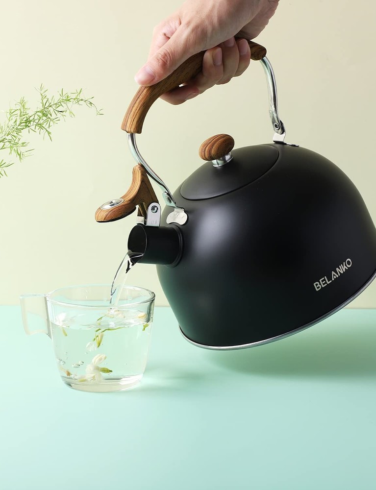 Tea Kettle, BELANKO 85 OZ / 2.5 Liter Whistling Tea Kettle, Tea Pots for Stov...