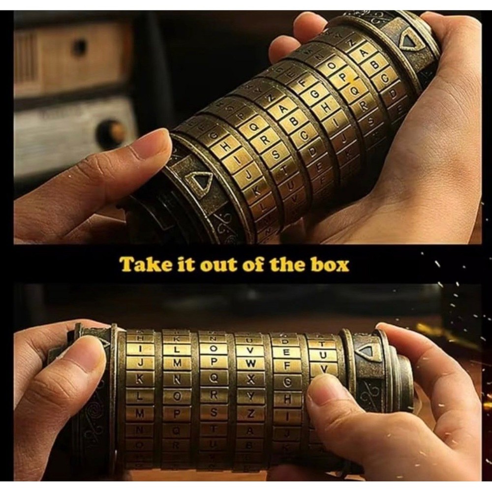 DaVinci Cryptex Puzzle Lock Box with Hidden Compartment NEW