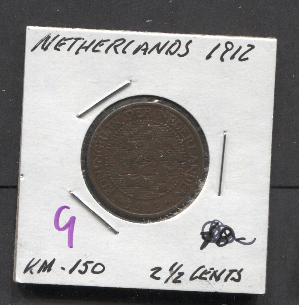 1912- Netherlands-2 1/2 Cents