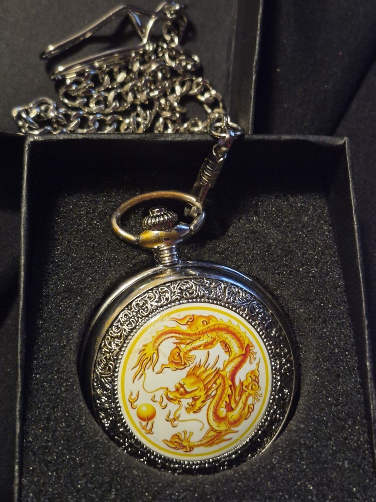 Fire dragon pocket watch