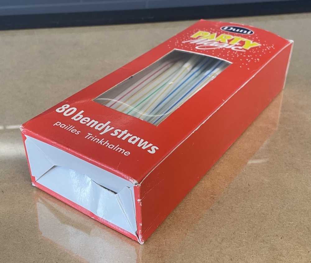 **New** 50 Bendy Striped Plastic Straws