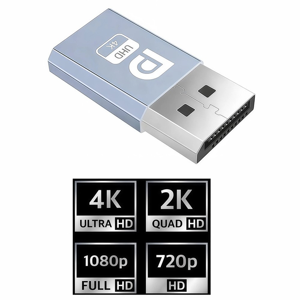 2pcs 4K Displayport PC Dummy Plug Stecker DP Virtual Display Adapter Desktop