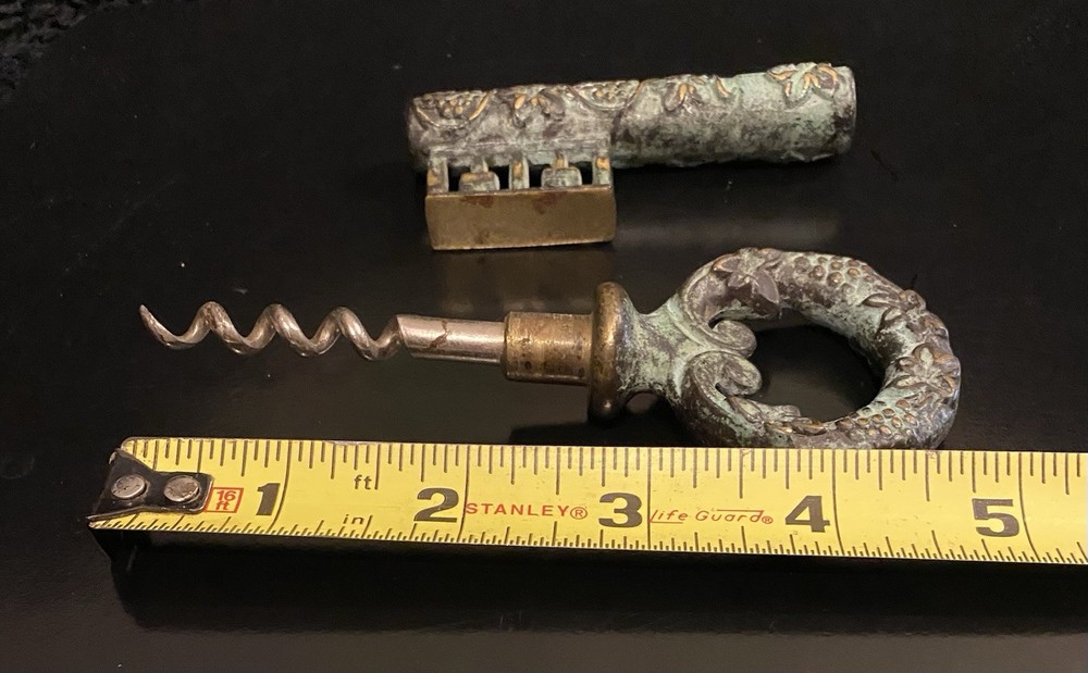 1950’s Solid Brass Corkscrew/ Bottle Opener Skeleton Key. Marked Made In GERMANY