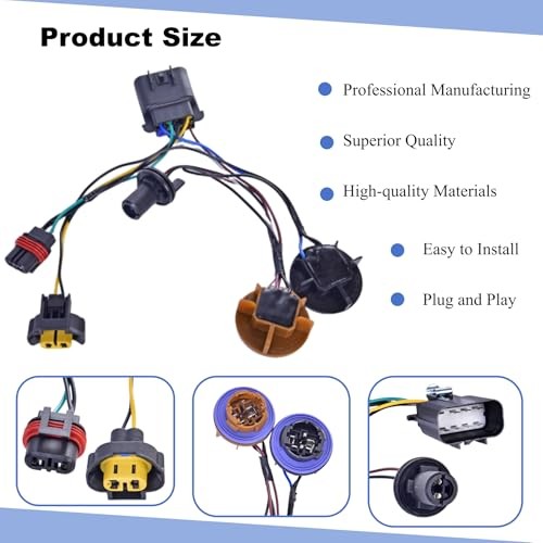 Headlight Wiring Harness Headlight Wire Harness Assembly Compatible with 2007