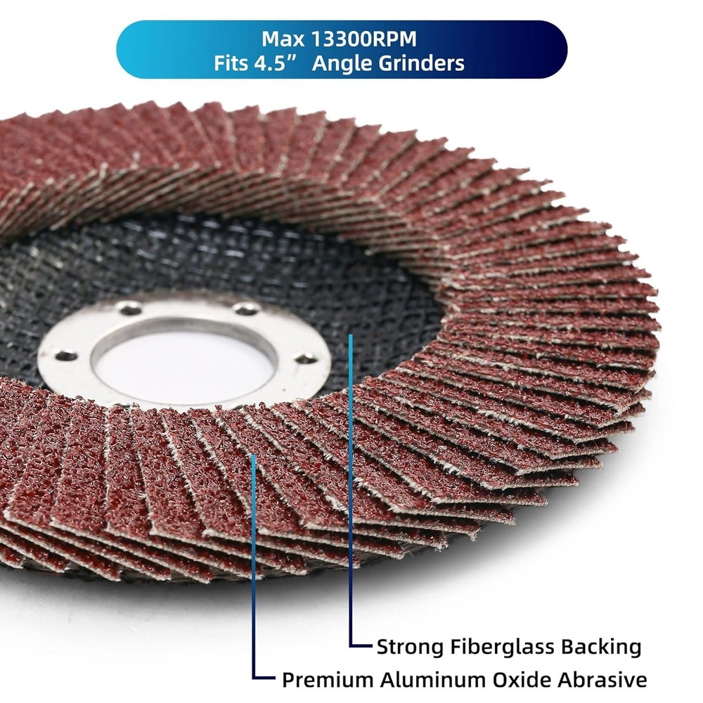 Versatile 20PCS Assorted Grit Flap Discs, 4.5 Inch for Grinding and Rust Removal