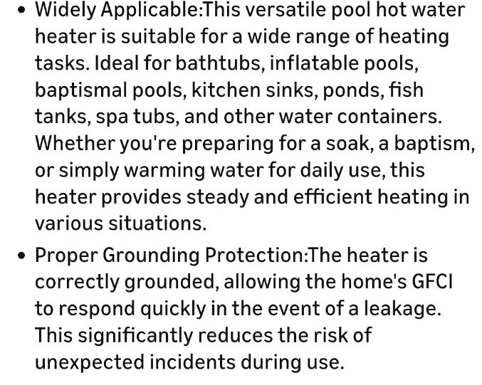 2000W Water Heater for Hot Tub & Pool – Portable Elec.....