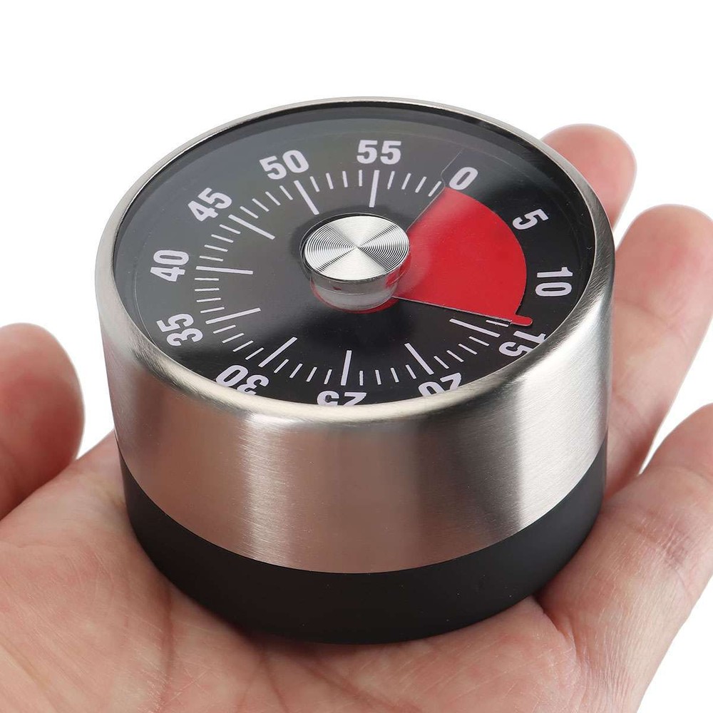 Mechanical Kitchen Timer 60min Countdown Cooking Visual Magnetic Alarm Reminder