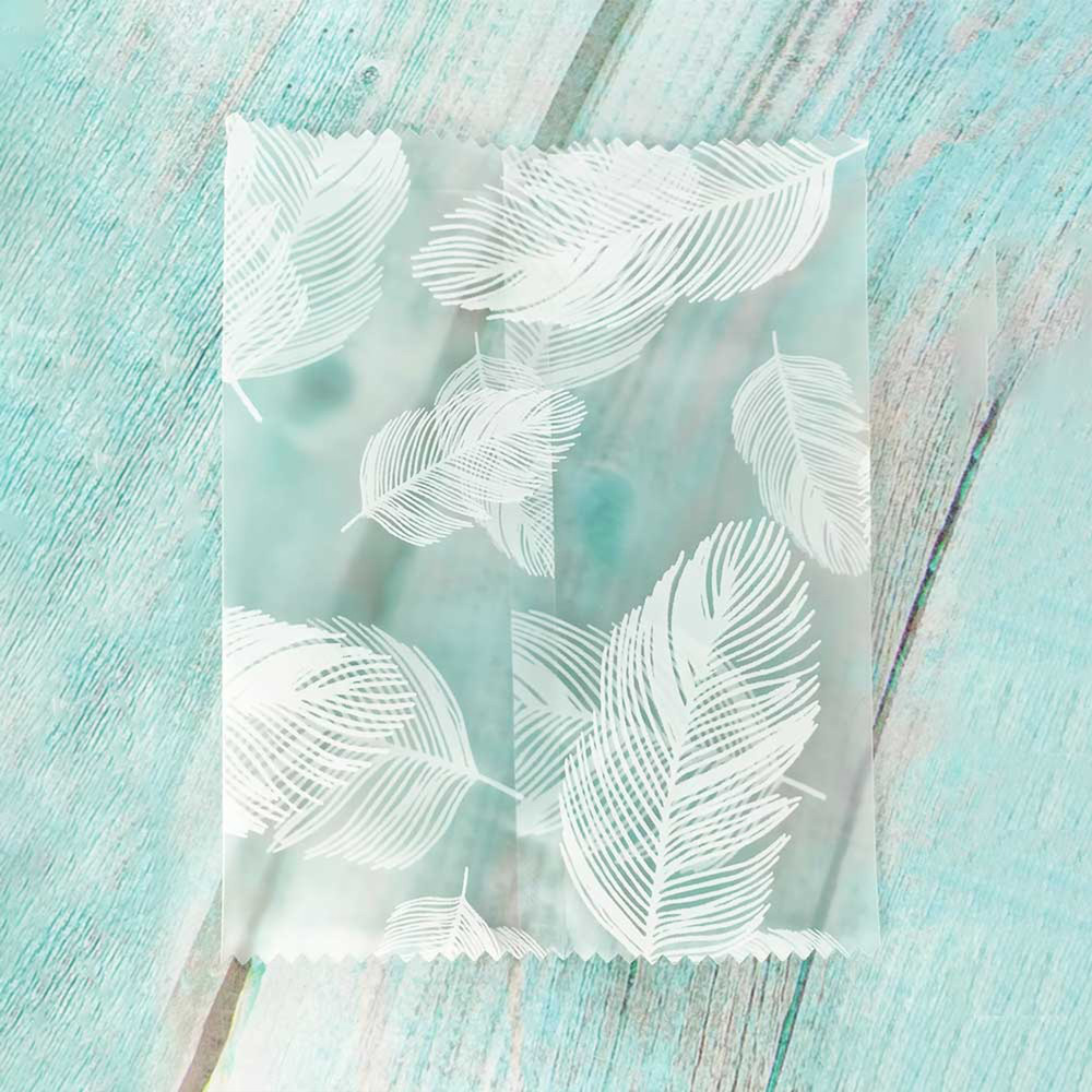 Frosted White Leaf Pattern Open-Fill Plastic Pouch for Caramel Candy Products