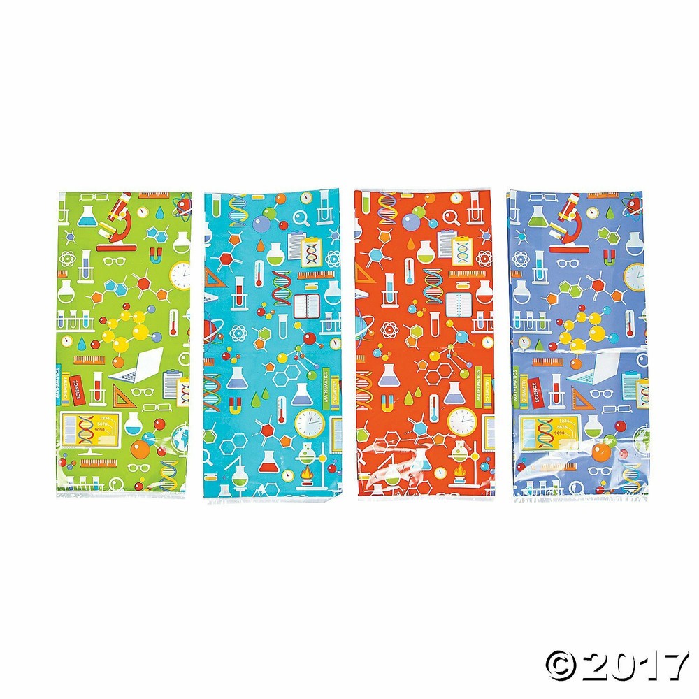 Science Party Cellophane Bags - 12 Count