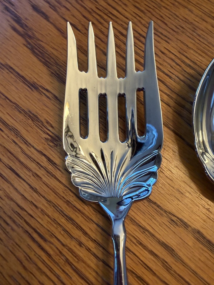 SPODE Christmas Tree Serving Spoon & Meat Fork Set Holiday Servers