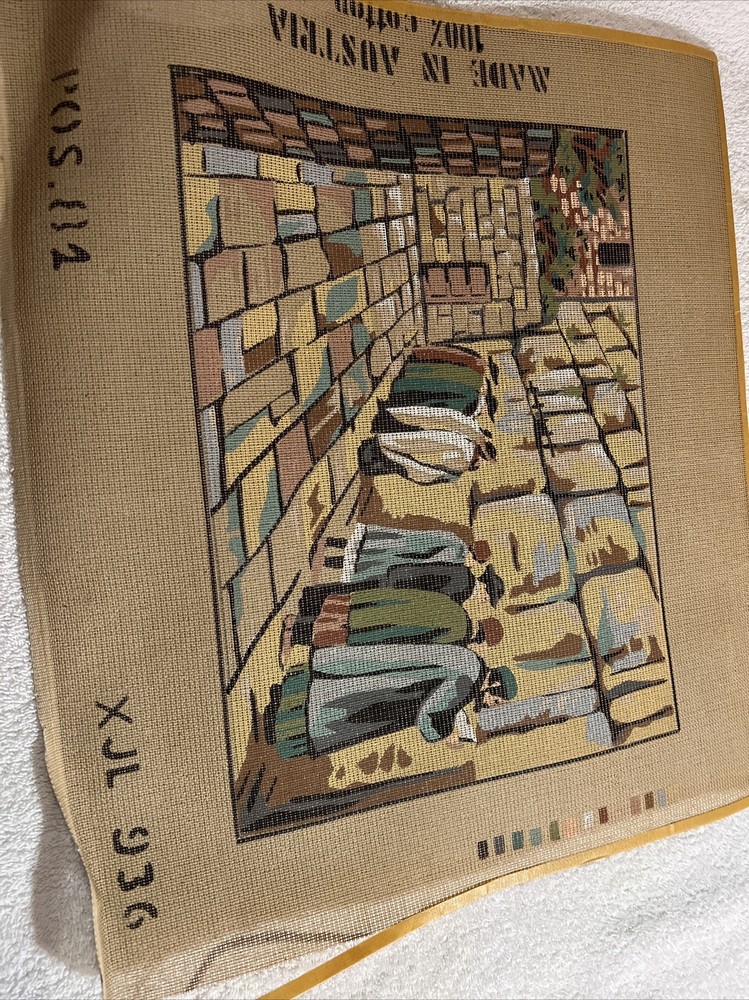 needlepoint canvas hand painted vintage