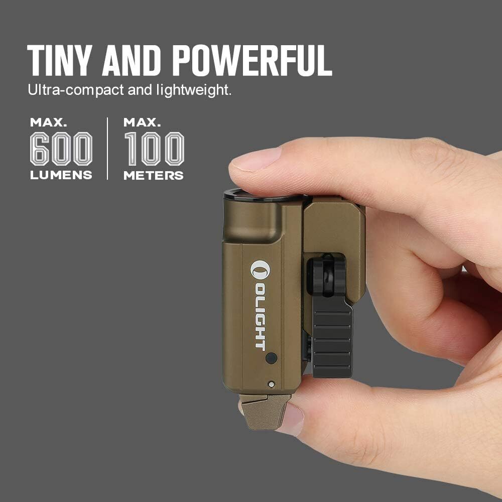 Olight PL-MINI 2 Valkyrie 600 Lumen Rechargeable Compact Flashlight (Desert Tan)