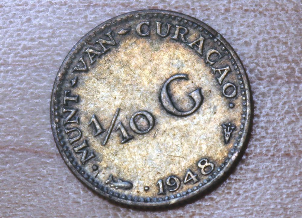 1948 Curacao 1/10 Gulden Silver