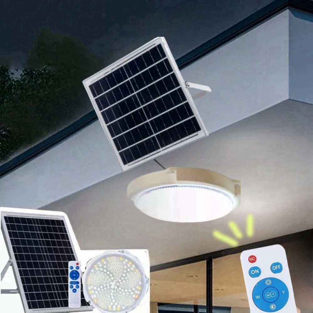 1PCS Solar Power Ceiling Pendant Light Remote Control Out/Indoor Lamp Waterproof